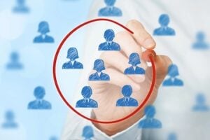 Illustration of multiple caricatures with a circle around the targets