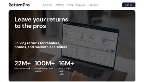 Home page of ReturnPro