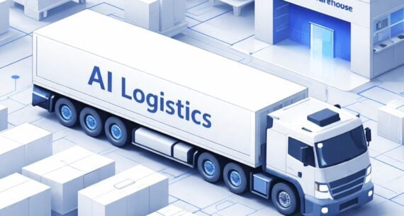 Image of a truck with signage "AI Logisitics" from Stord's report.