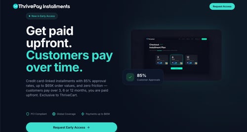 Home page of ThrivePay Installments