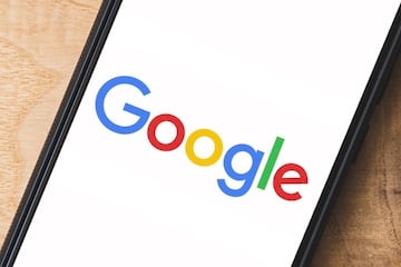 Google logo on a smartphone