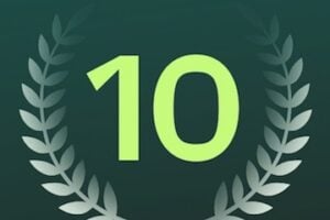 Image of the number 10 on a black background