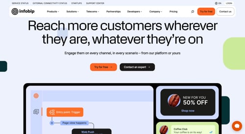 Home page of Infobip Home page of Infobip