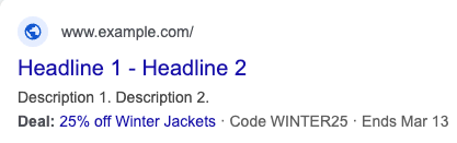 Exemplo de ativo de promoção com data de término em "13 de março."