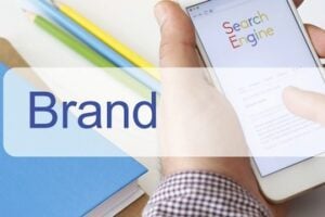 Illustration of the word "Brand" on a search-engine bar