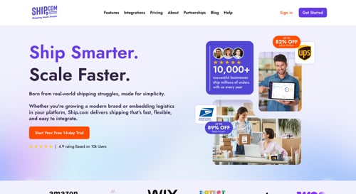 Home page of Ship.com