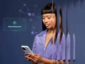 Image from Riskified of a female holding a smartphone