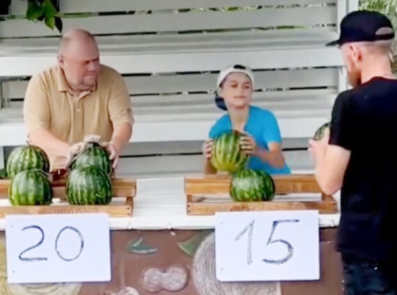 Screenshot of the watermelon video on TikTok