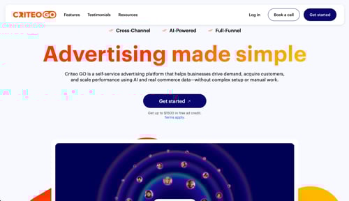 Web page for Criteo Go
