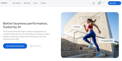 Portal de anúncios da Meta.