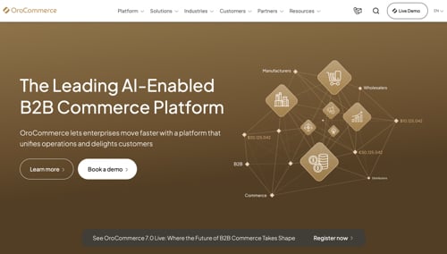 Home page of OroCommerce