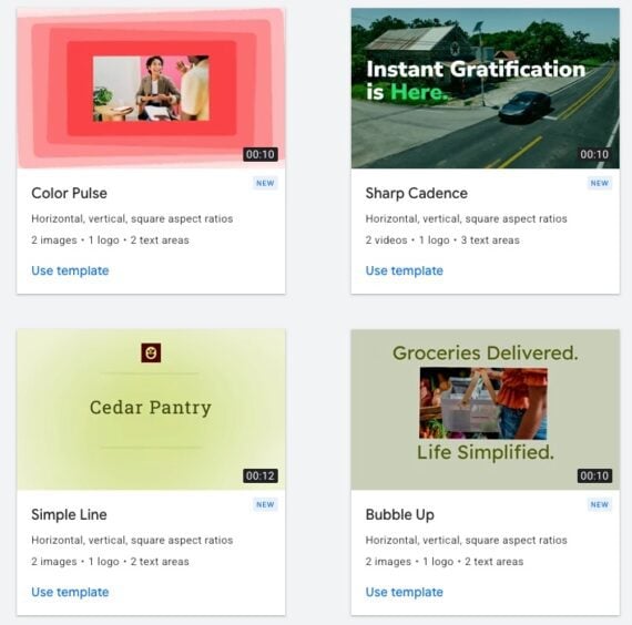 For video template from Asset Studio