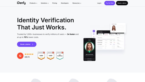 Página inicial do iDenfy