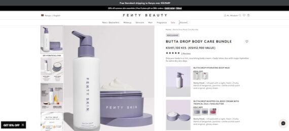 Screenshot of Fenty Beauty Screenshot of Fenty Beauty