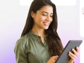 Image from Shiprocket of a female holding a tablet