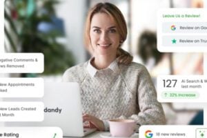 Image from GetDandy of a female at a desk
