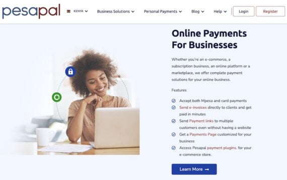 Pesapal home page