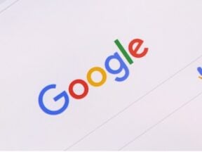 Google logo on a smartphone screen