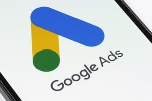 Google Ads logo on a smartphone
