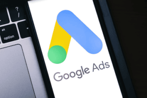 Google Ads logo on a smartphone
