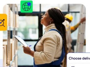 Image from Metapack of a female warehouse worker