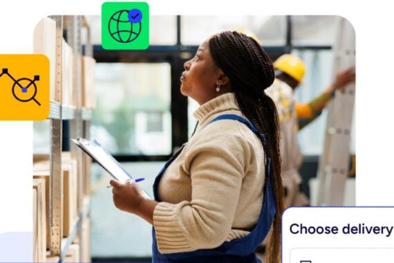 Image from Metapack of a female warehouse worker