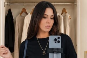 Image from Markable of a female creator recording a video