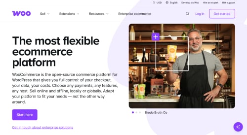 Home page of WooCommerce