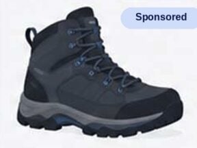 Image of a hiking shoe and a "Sponsored" badge