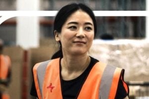 Photo from Landmark Global of a female warehouse worker