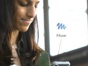From Meta, photo of a female holding a phone with "Muse" speech bubble beside it