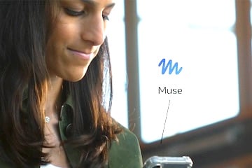 From Meta, photo of a female holding a phone with "Muse" speech bubble beside it