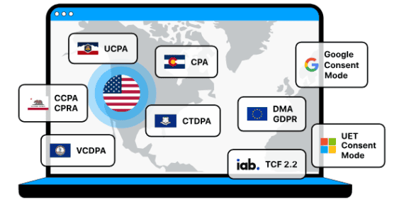 Illustration of global cookie privacy laws Illustration of global cookie privacy laws