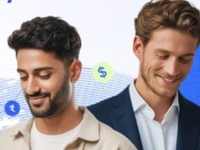 Image from Razorpay of 2 males looking at their smartphones