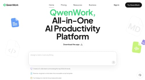 Home page for QwenWork Home page for QwenWork