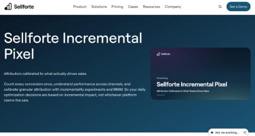Web page of Sellforte Incremental Pixel
