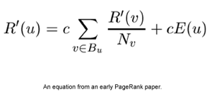 Imagen de la fórmula de PageRank
