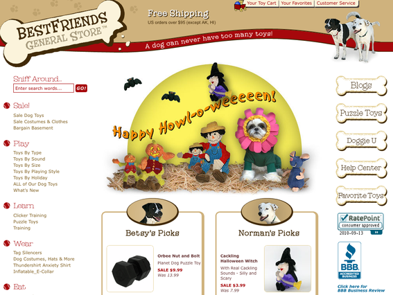 Best Friends General Store home page.