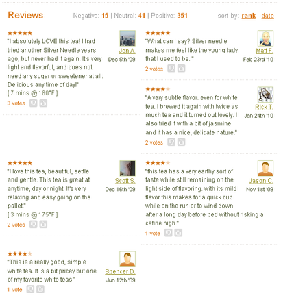 Adagio Teas garners many reviews by offering points to existing customers.
