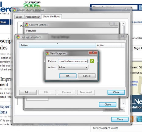 Pop-Ups in Internet Explorer, and Chrome - Practical Ecommerce