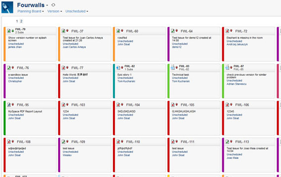 The GreenHopper planning board makes it easy to see how your project is doing.