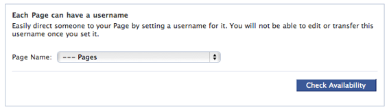 Facebook Alias (Vanity URL) option; choose wisely.