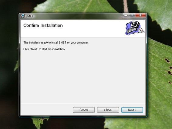 EMET gives you a confirmation screen before consummating the installation.