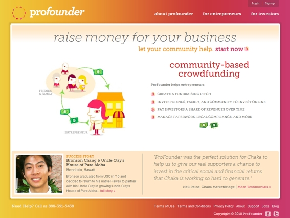 ProFounder.com home page.