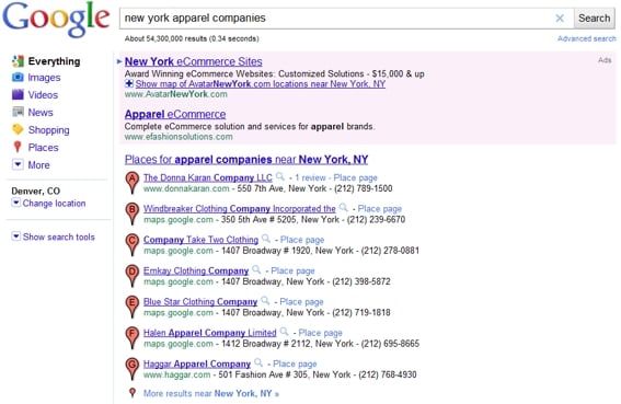 Local business search.