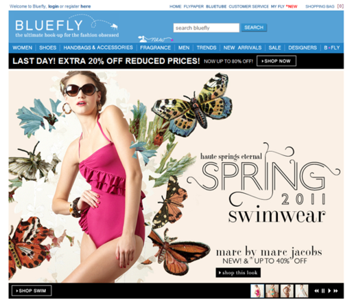 The Bluefly site will begin to offer a game-like experience to shoppers.