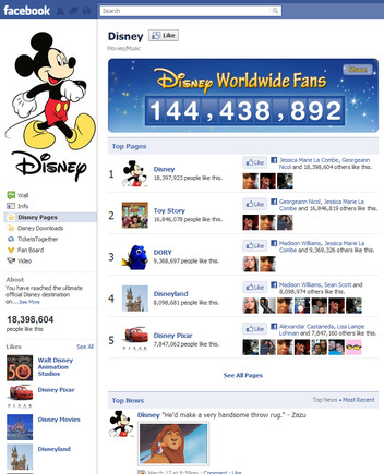 Disney on Facebook.