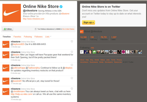 Nike Twitter feed.