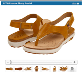 Product image zoom and pan, from Zappos.com.