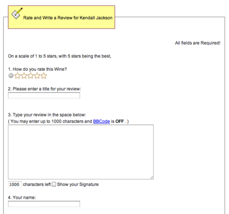 Step three brings users to a form where they can submit a review.